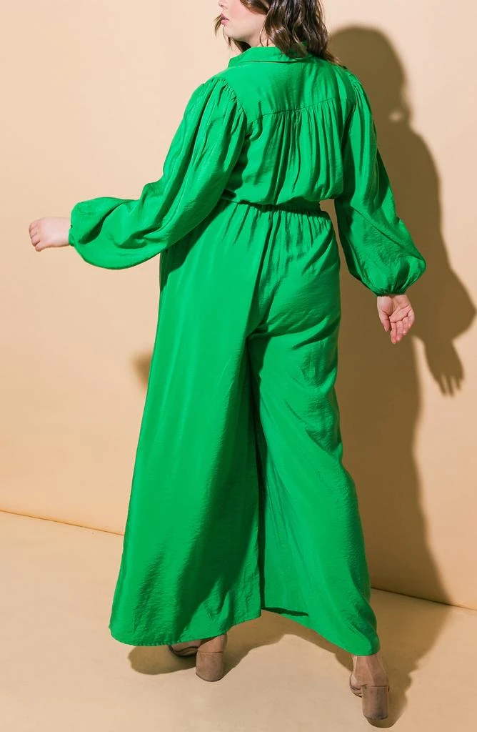 FLYING TOMATO Long Sleeve Solid Woven Jumpsuit 2