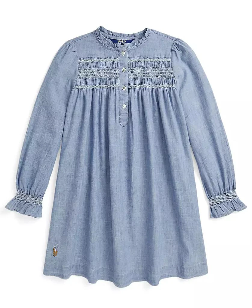 Ralph Lauren Girls 7-16 Smocked Ruffle Trim Dress 4