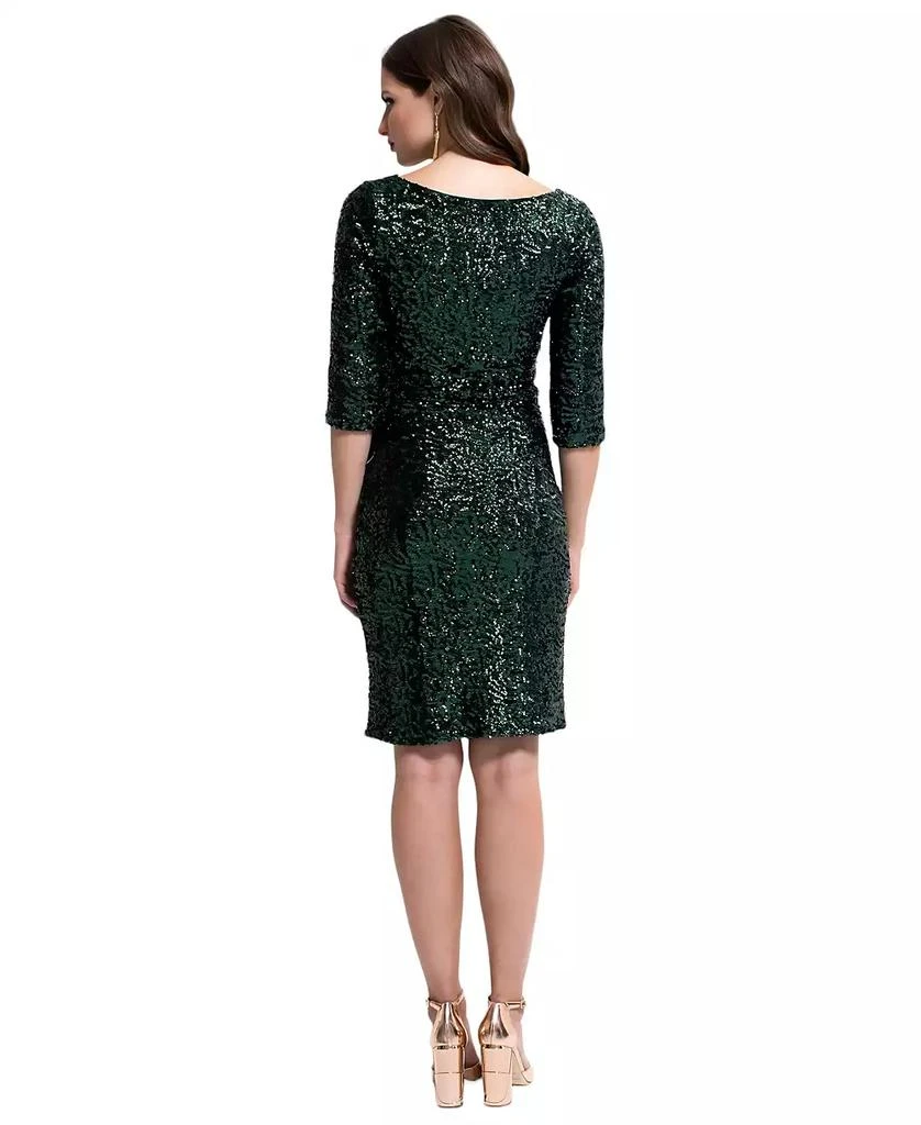 Hotsquash London Women's Boat Neck Sequin Dress with Sleeves 2