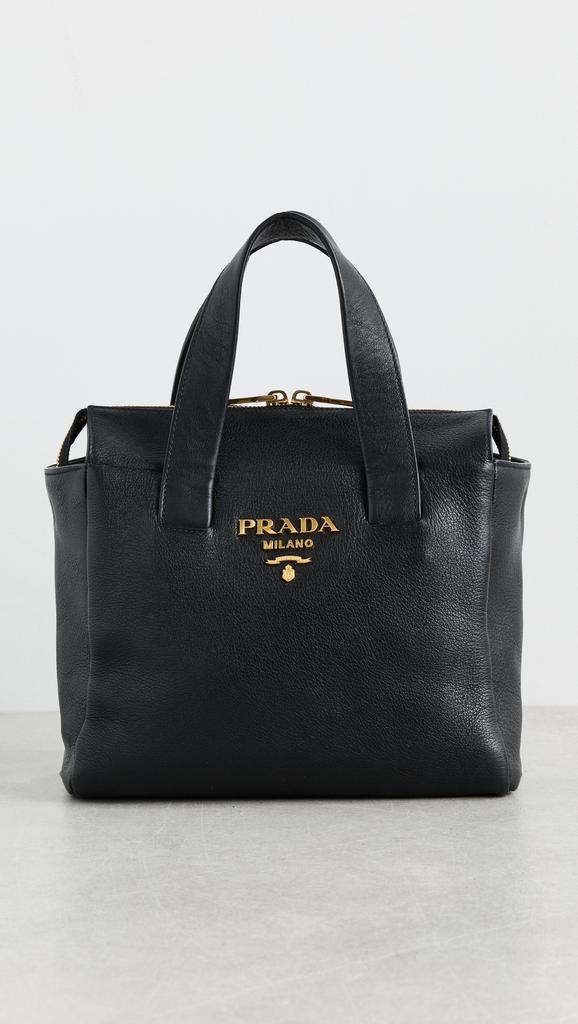 What Goes Around Comes Around Prada Black Calfskin Convertible Handbag