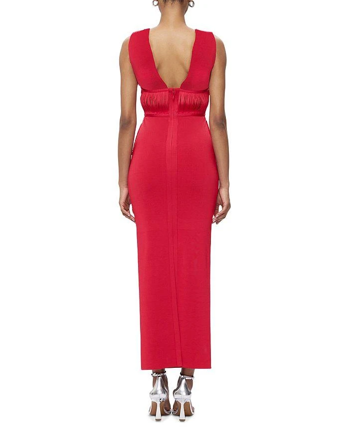 Herve Leger Lillian Draped Fringe Gown 5