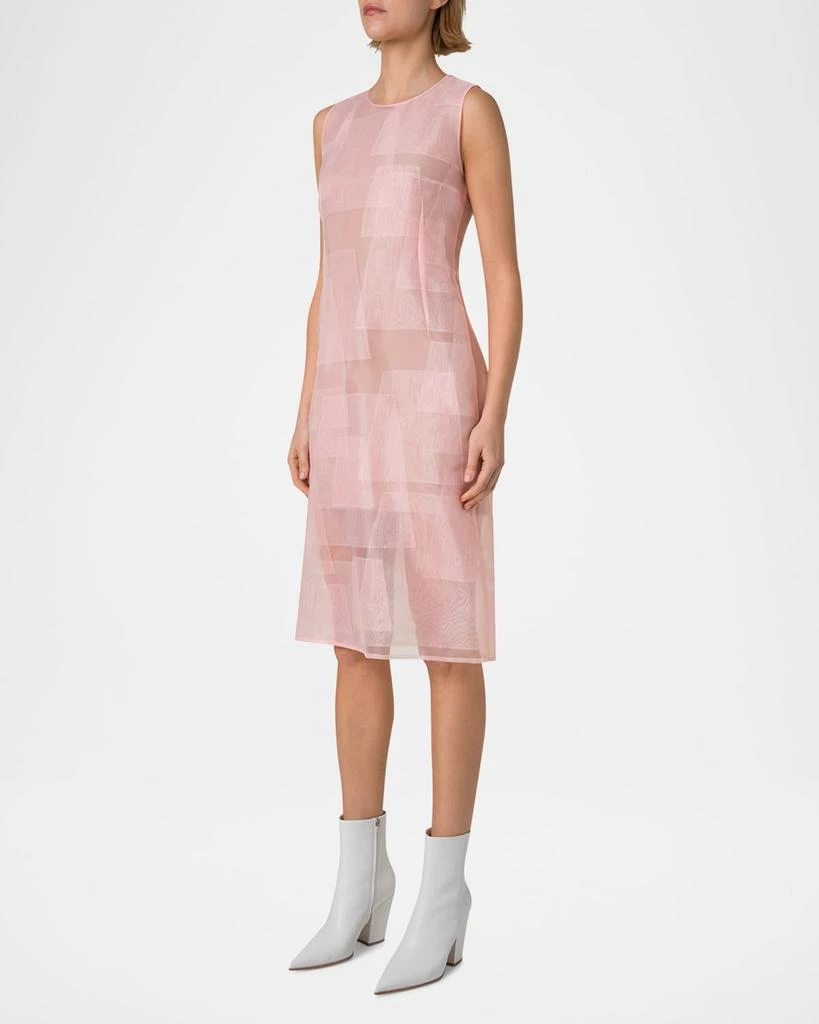 Akris Layered Trapezoid Techno Organza Sleeveless Dress 2