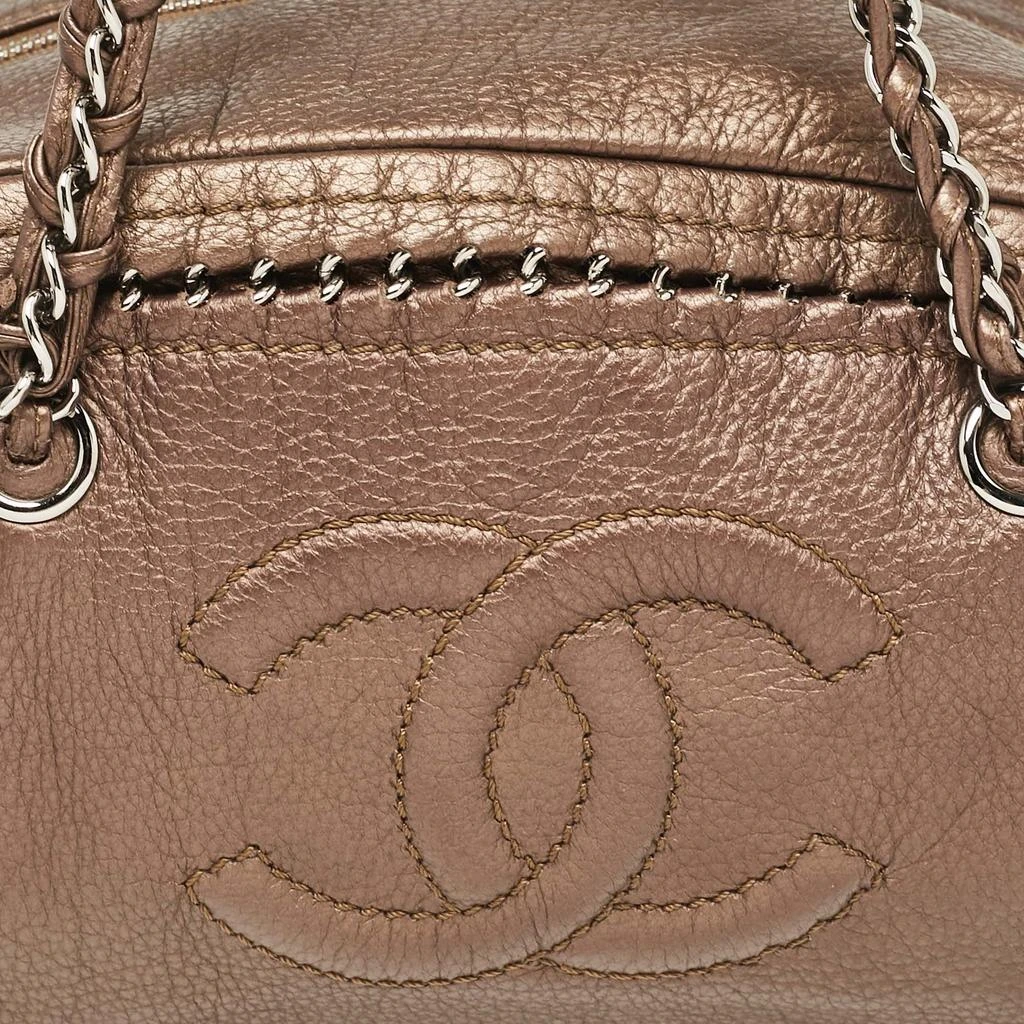 Chanel Chanel Bronze Leather Medium Chain Trim Luxe Ligne Bowler Bag 5