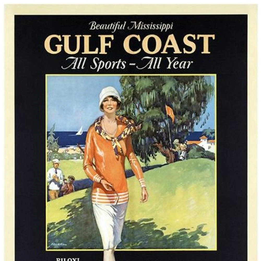 Hivvago Gulf Coast Golf 1932 Vintage Travel Unframed Print Wall Art 4