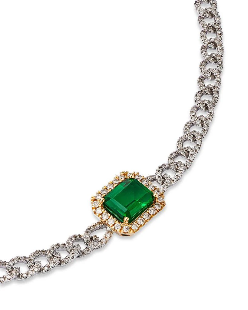 Bloomingdale's Fine Collection Emerald & Diamond Link Choker Necklace in 14k Yellow & White Gold, 14-18" - Exclusive 3