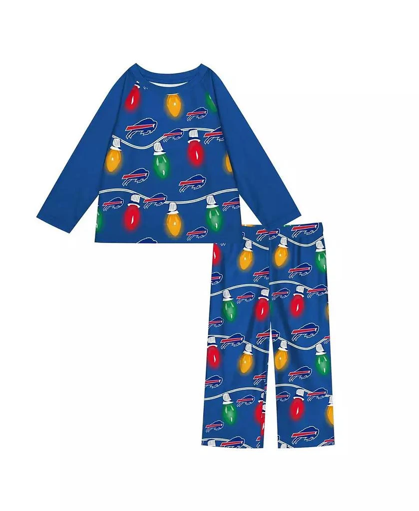 Outerstuff Toddler Buffalo Bills Two-Piece Garland Holiday Long Sleeve Pajama Set 1