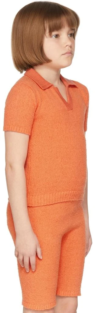 Misha & Puff Kids Orange Bouclé Polo 3