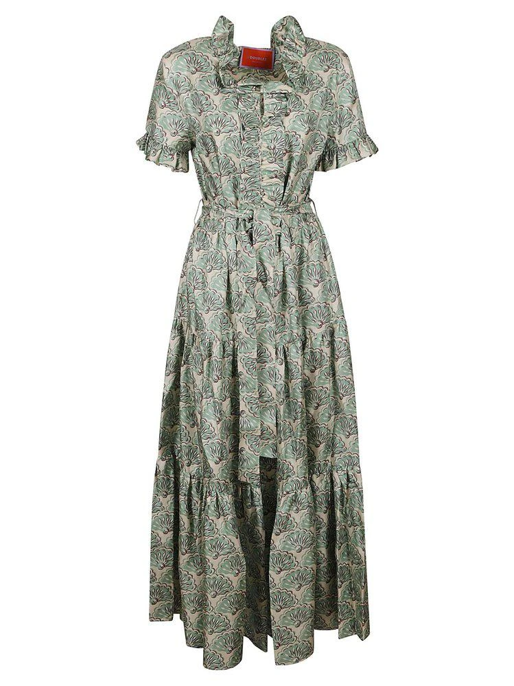 LA DOUBLE J La Doublej Sassy Fans Printed Midi Dress 1