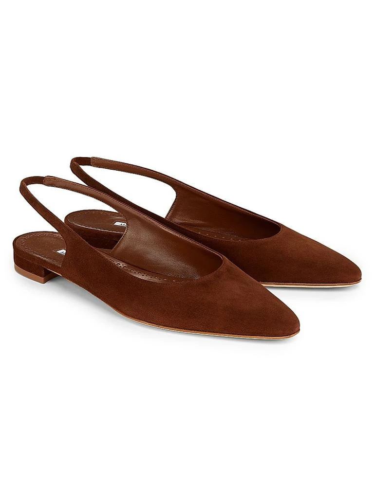 Manolo Blahnik Sawra Samba Suede Slingback Flats 2