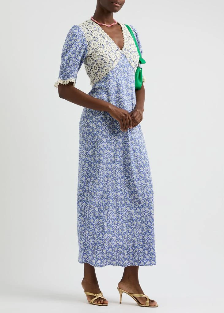 Rixo Olga lace-trimmed floral-print maxi dress  4