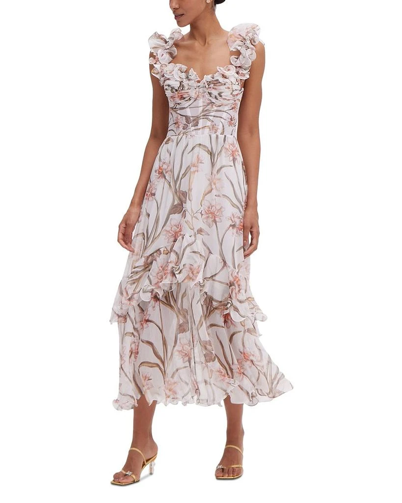 PatBO Botanic Flutter Sleeve Hi Low Maxi Dress 6