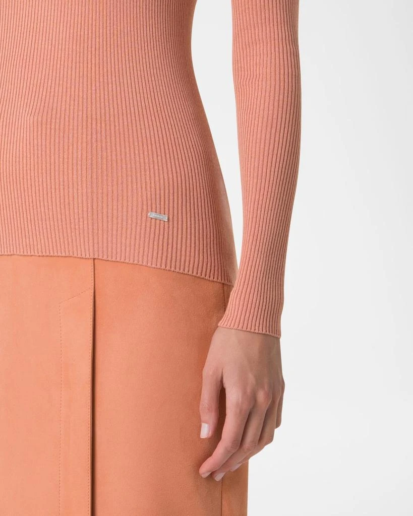 Akris Fitted Rib-Knit Sweater 5