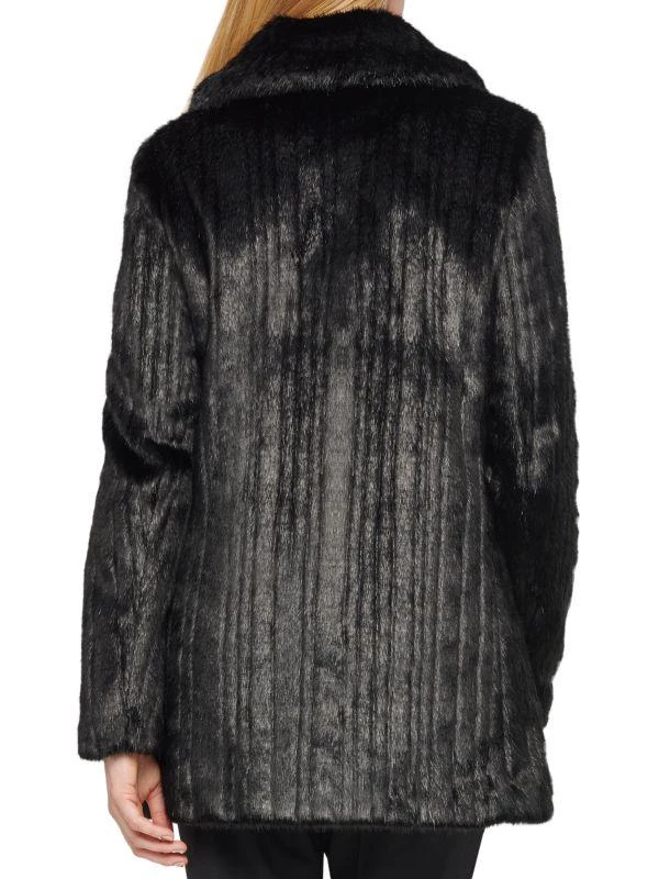 Karl Lagerfeld Paris Buckle Faux Fur Coat 2