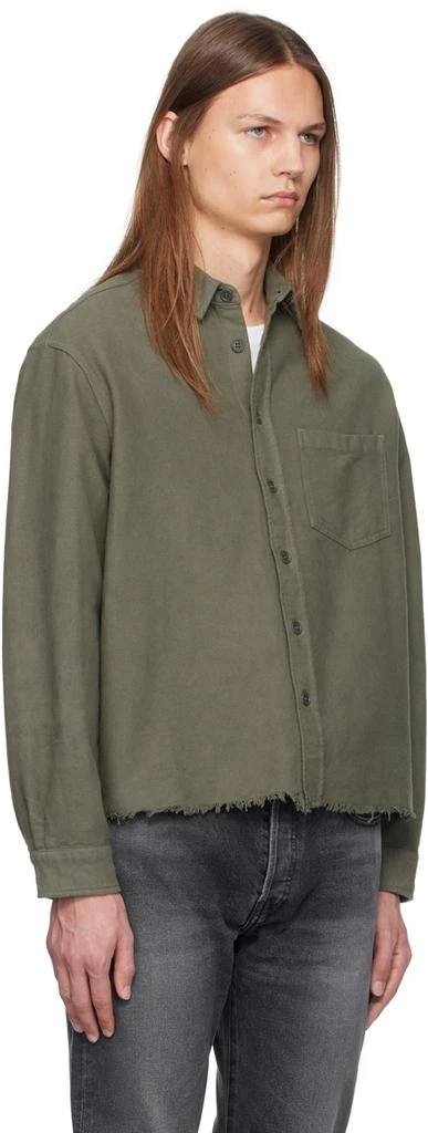 John Elliott Khaki Solid Hemi Oversized Shirt 2