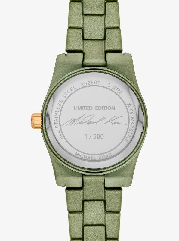 Michael Kors Limited-Edition Petite Lexington Green-Tone Watch 4