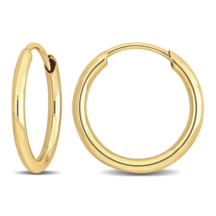 Amour 13mm Hoop Earrings in 14k Yellow Gold