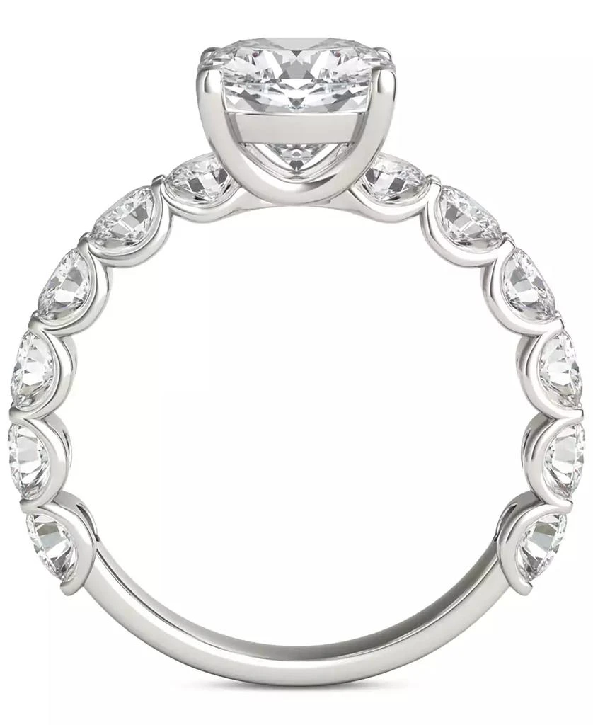 Charles & Colvard Moissanite Cushion & Round Engagement Ring (3-1/2 ct. t.w. Diamond Equivalent) in 14k White Gold 4