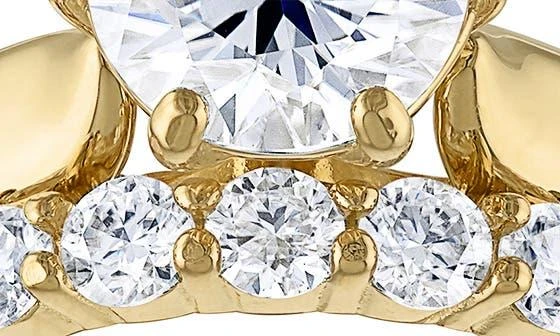 FZN 14K Gold Over Silver Created Moissanite Bridal Ring Set 3