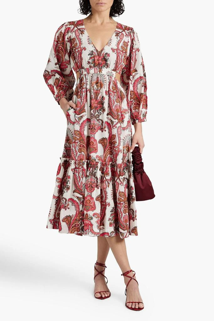 Cara Cara Alice cutout printed cotton midi dress 2