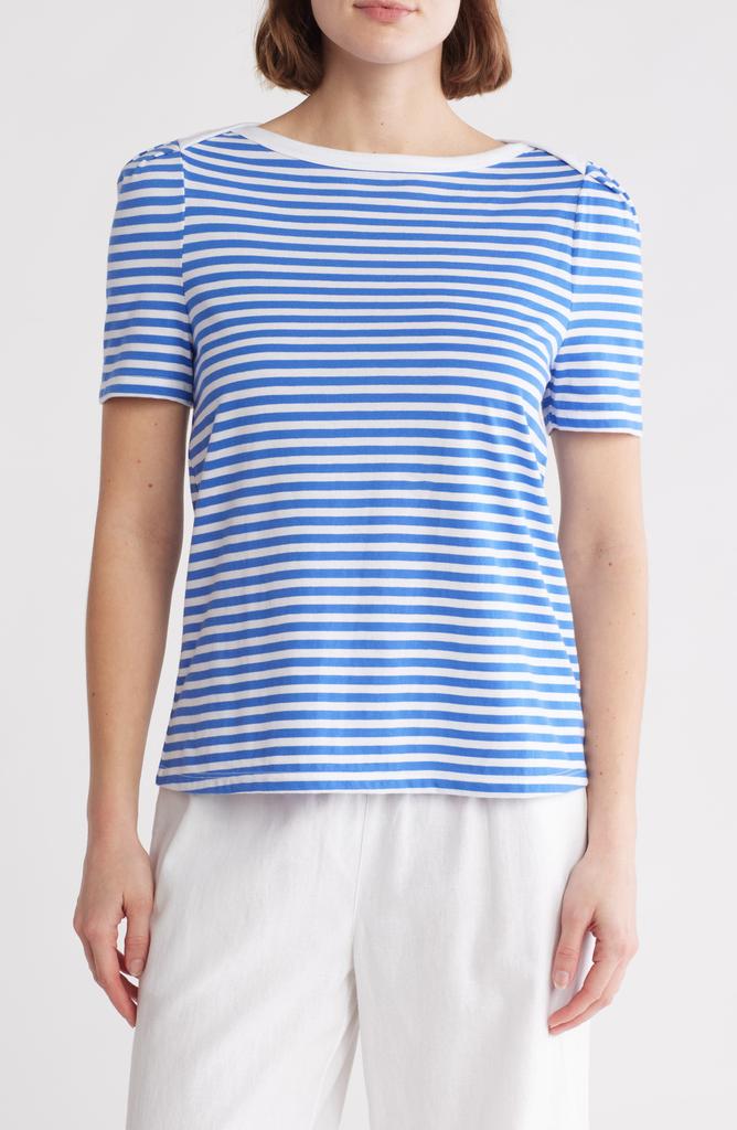 Caslon Stripe Envelope Neck Knit Top