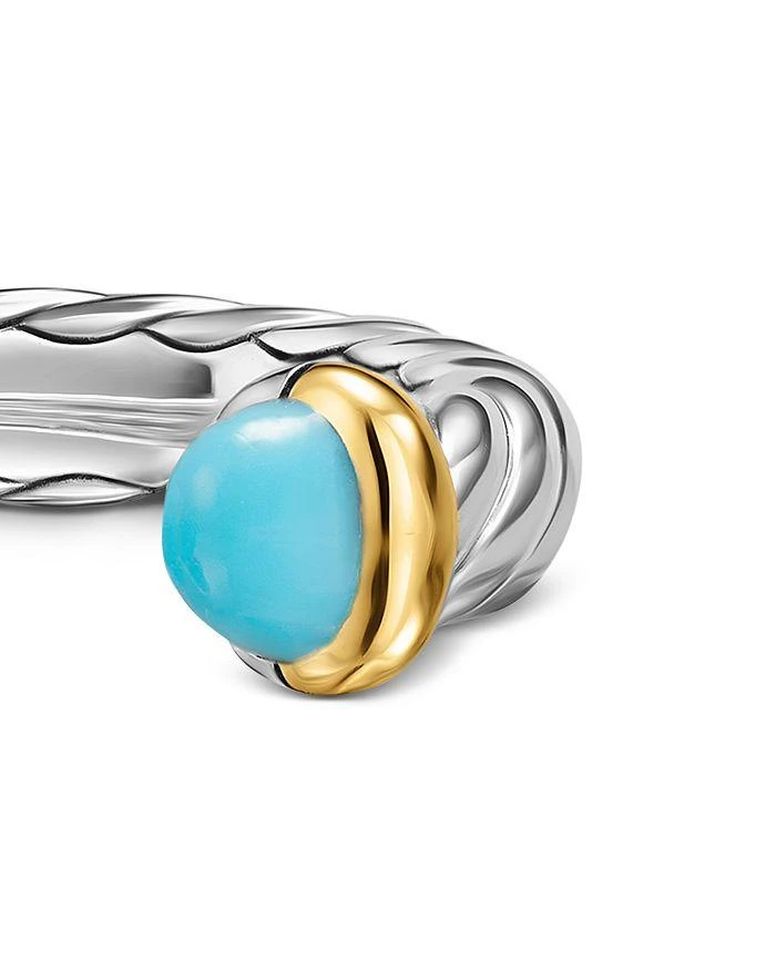 David Yurman Petite Cable Open Ring in Sterling Silver with 14K Yellow Gold, 3.4mm 5