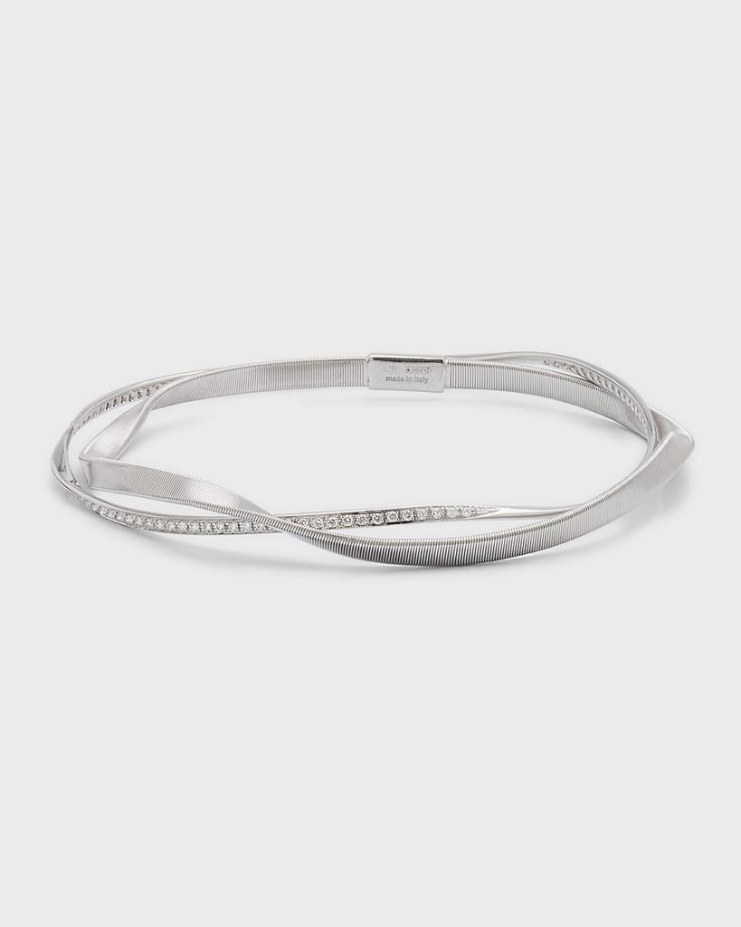 Marco Bicego Marrakech 18K White Gold Two-Strand Diamond Bracelet