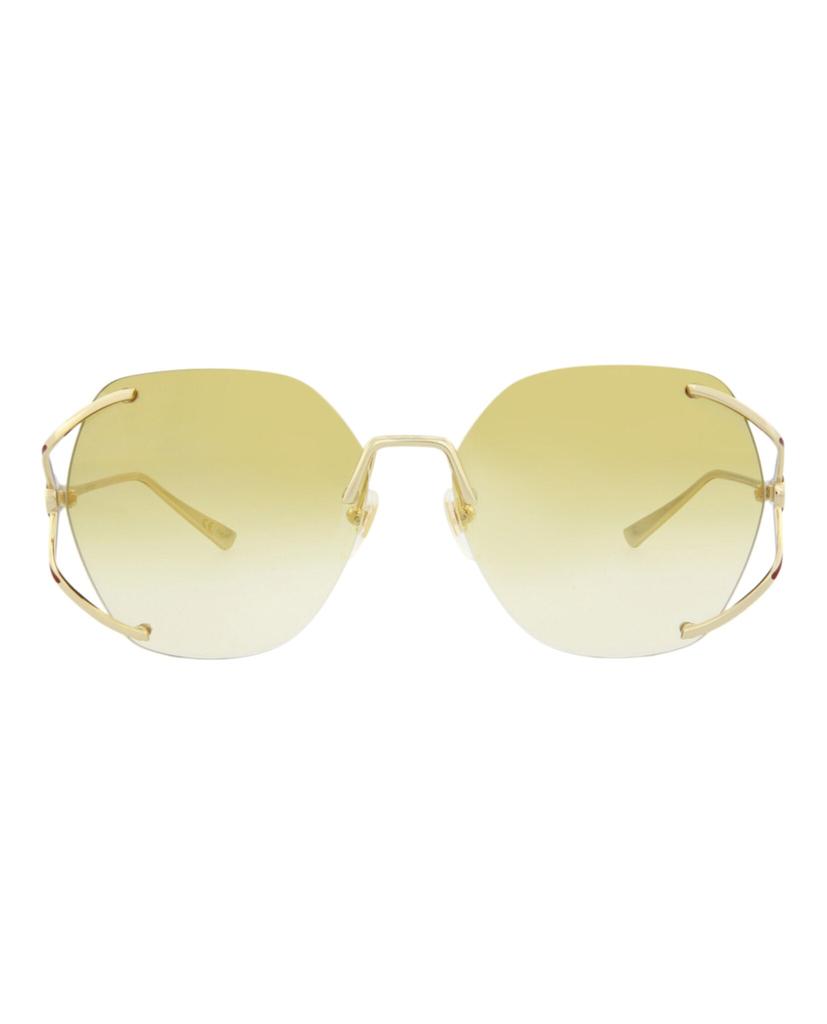 Gucci Square-Frame Metal Sunglasses