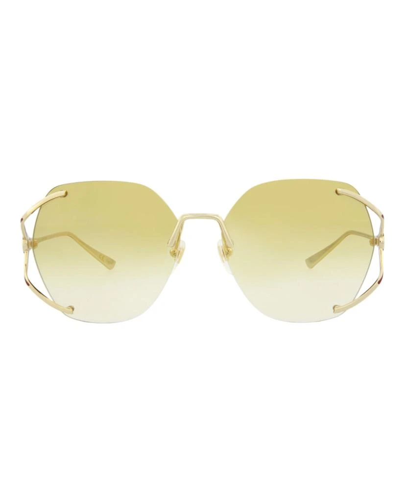 Gucci Square-Frame Metal Sunglasses 1