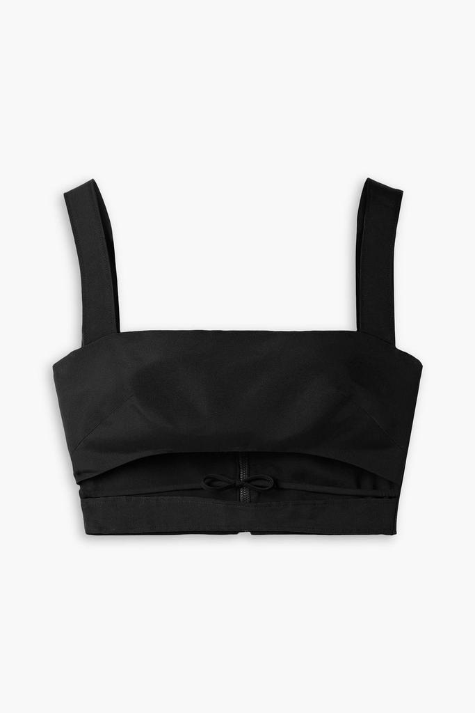 Brandon Maxwell Cropped cutout silk-faille top
