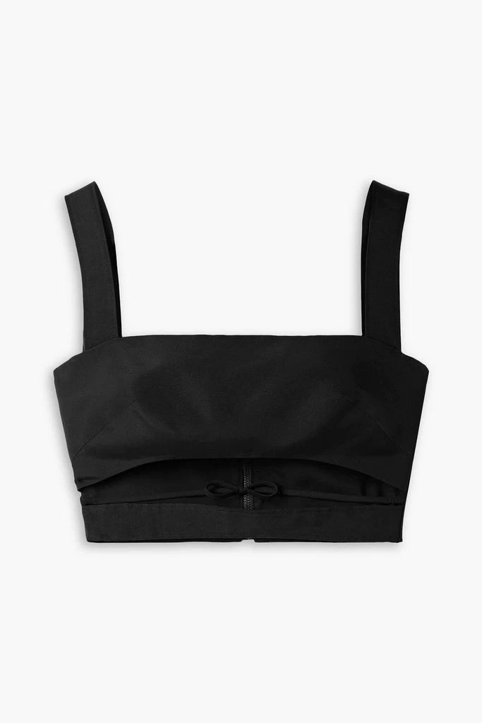 Brandon Maxwell Cropped cutout silk-faille top 1