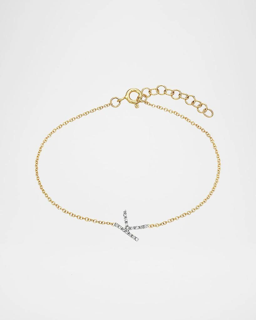 Zoe Lev 14K Yellow Gold Diamond Initial Bracelet