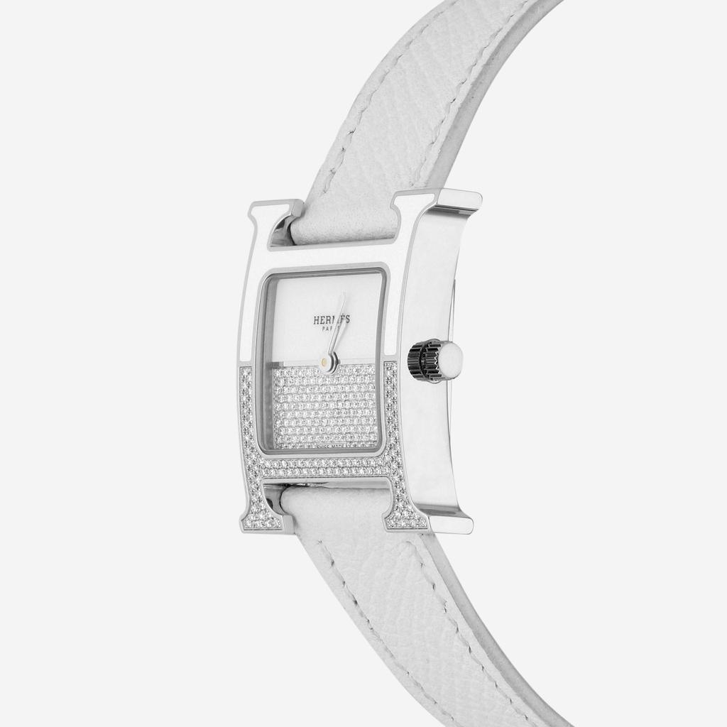 Hermes Hermès Heure H PM Stainless Steel Diamond Quartz Ladies Watch W046502WW00