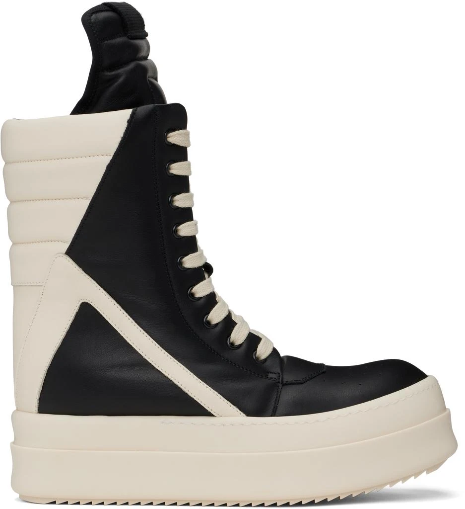 Rick Owens Black & Off-White Hollywood Mega Geobasket Sneakers 1