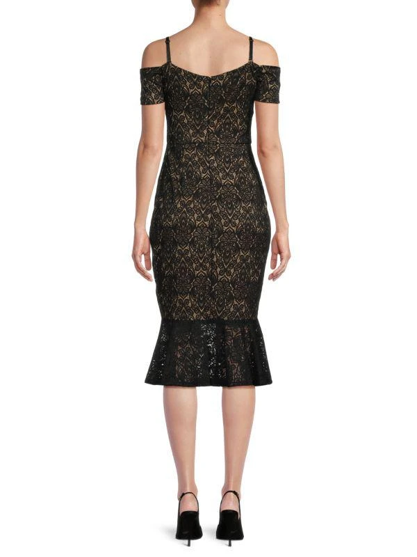 GUESS Lace Midi Peplum Dress 2