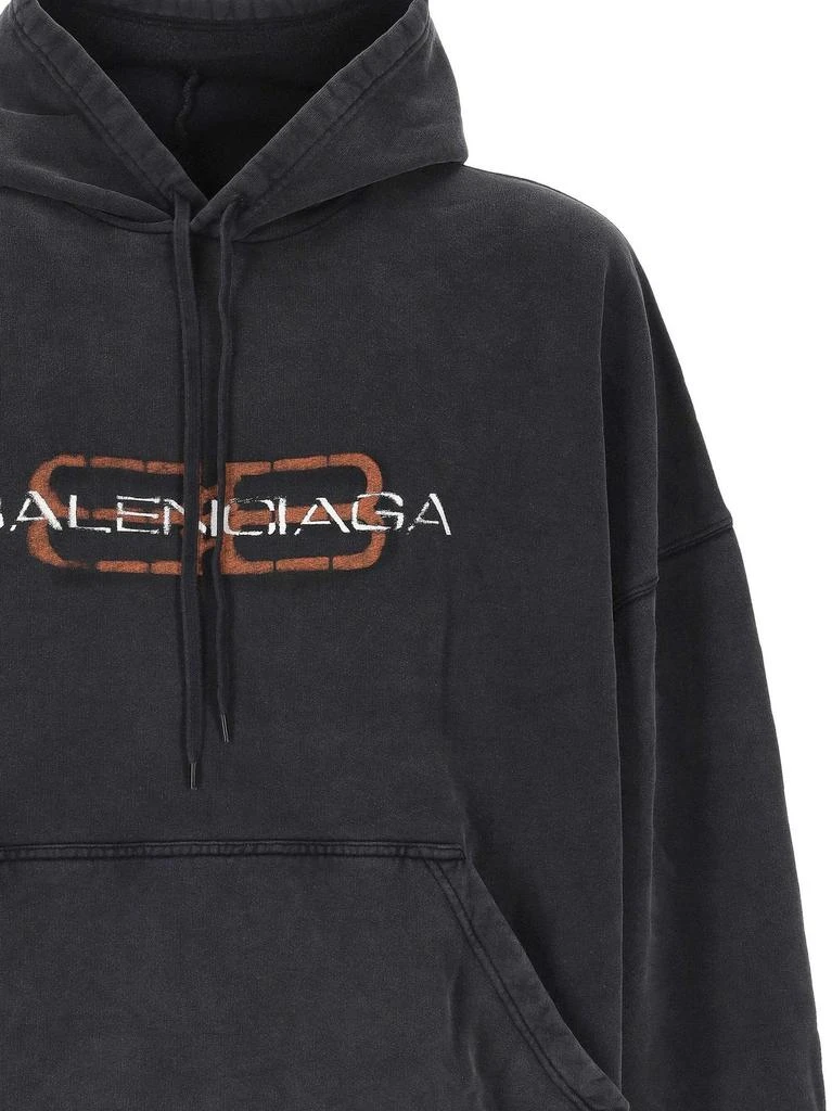 Balenciaga Balenciaga Logo Printed Drawstring Hoodie 3