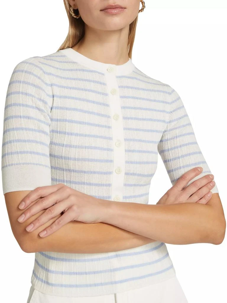 A.L.C. Fisher Ribbed Cotton-Blend Blouse 6