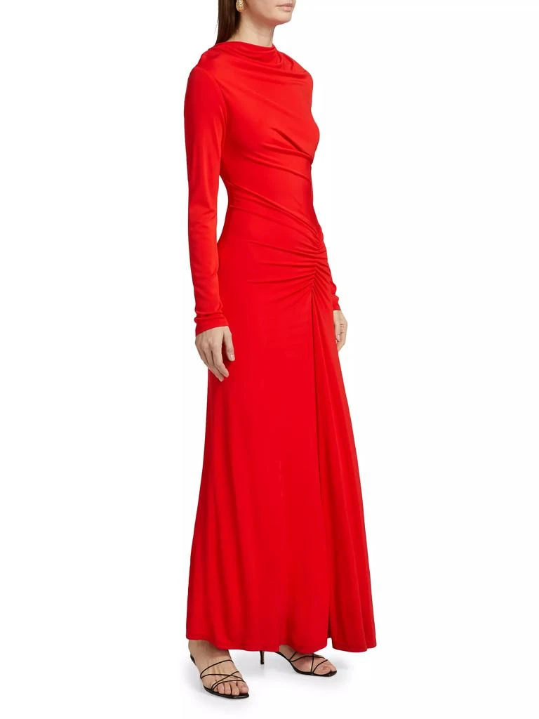 SIMKHAI Ferrera Long-Sleeve Gathered Maxi Dress 4