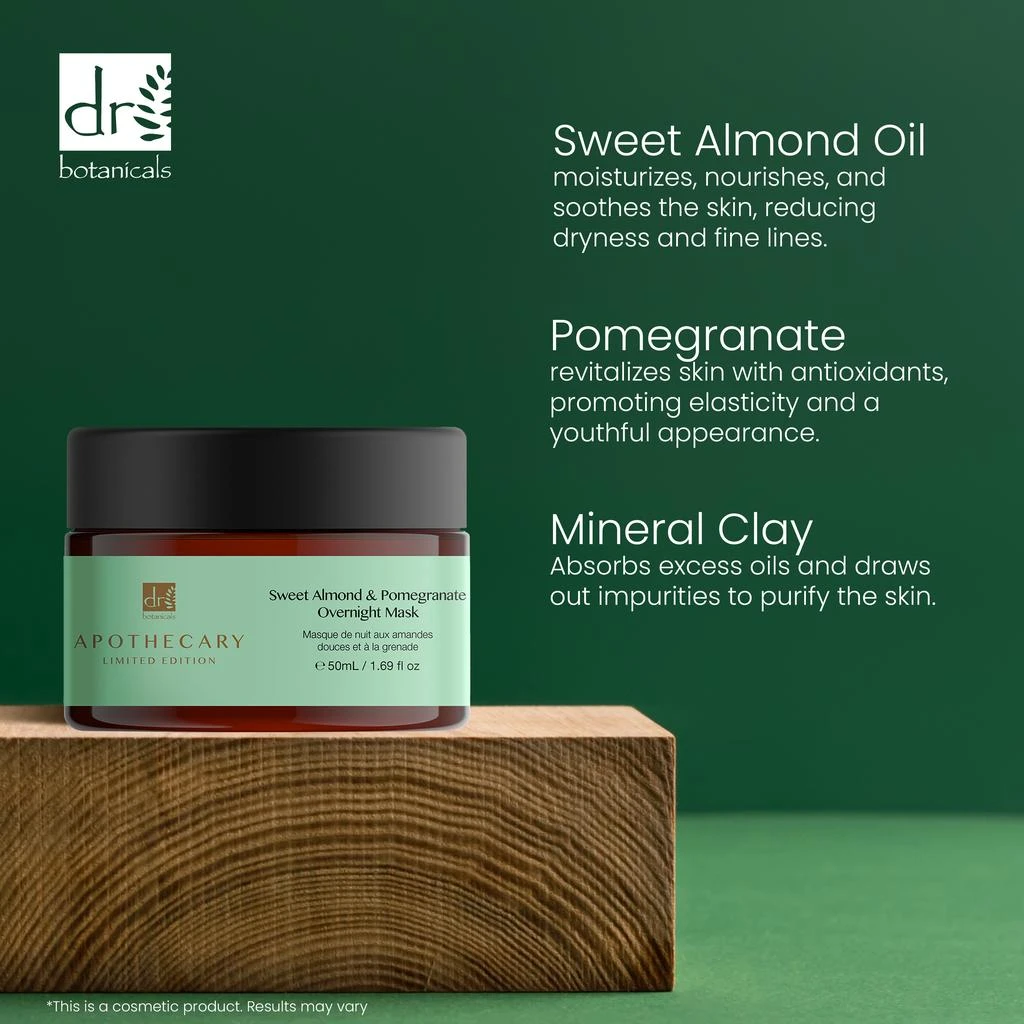Dr. Botanicals Sweet Almond & Pomegranate Overnight Mask 50ml Twin Value Savings Pack 6