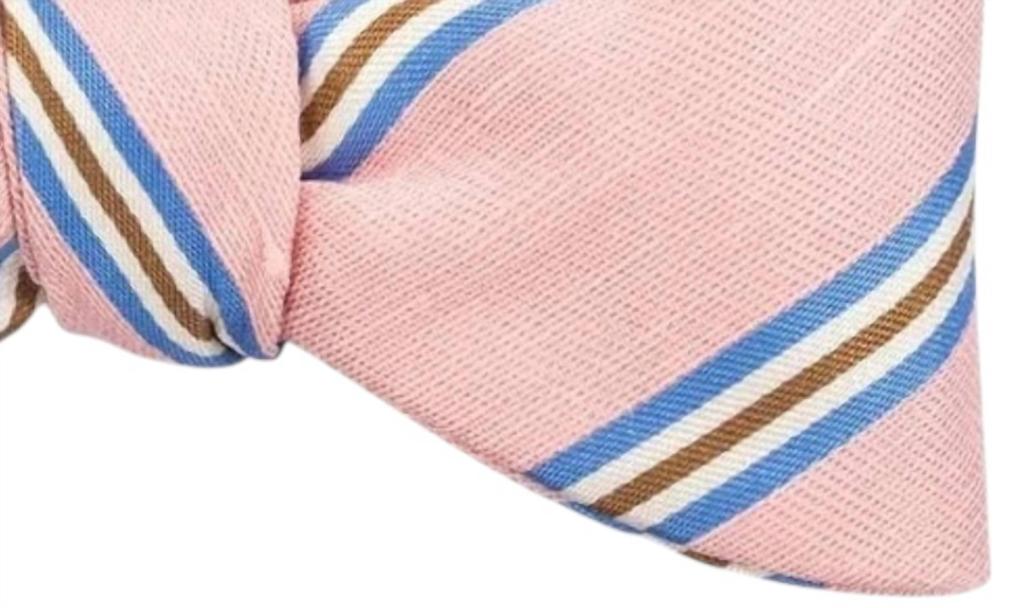R. Hanauer Men's Stripe Bow Tie In Pink/blue/tan