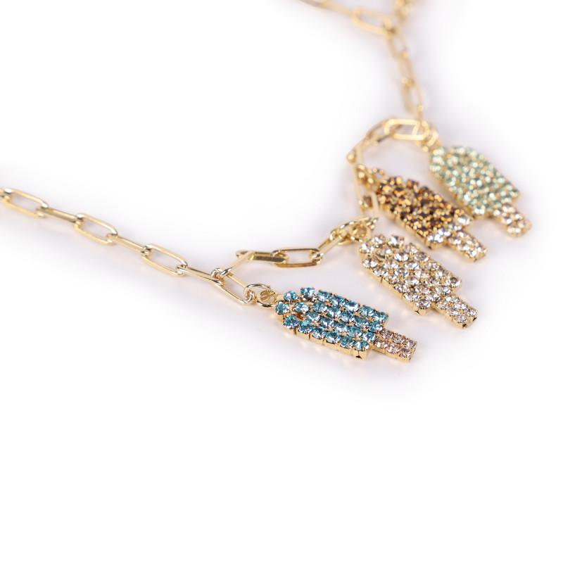 ROSANTICA Gelateria crystals detailing colorful necklace