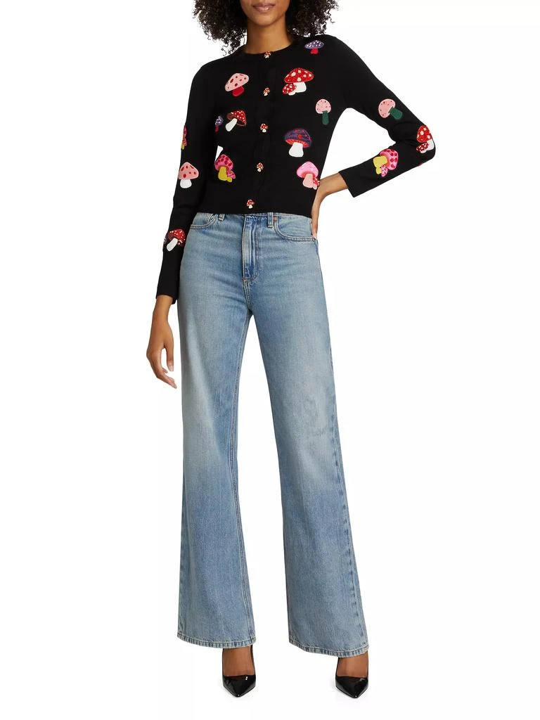 Alice + Olivia Ruthy Mushroom Wool-Blend Cardigan 2