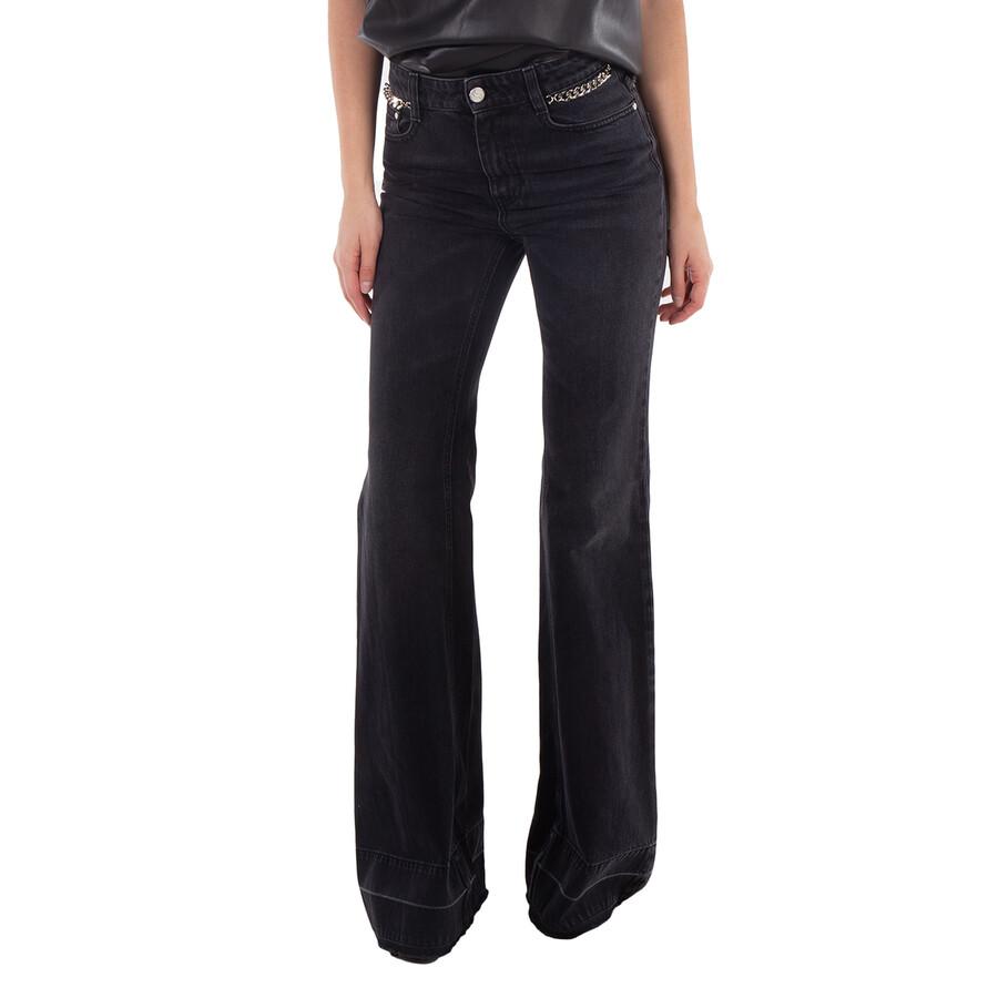 Stella McCartney Black Falabella Cotton Denim Flared Leg Jeans