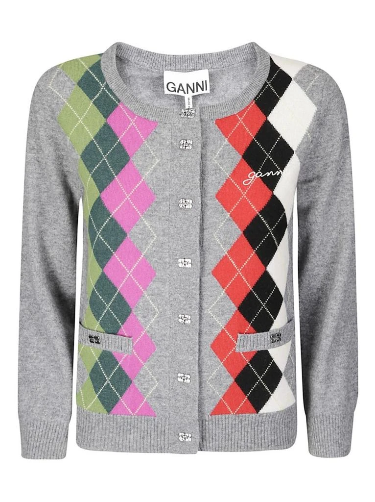 Ganni Argyle Knit Cardigan