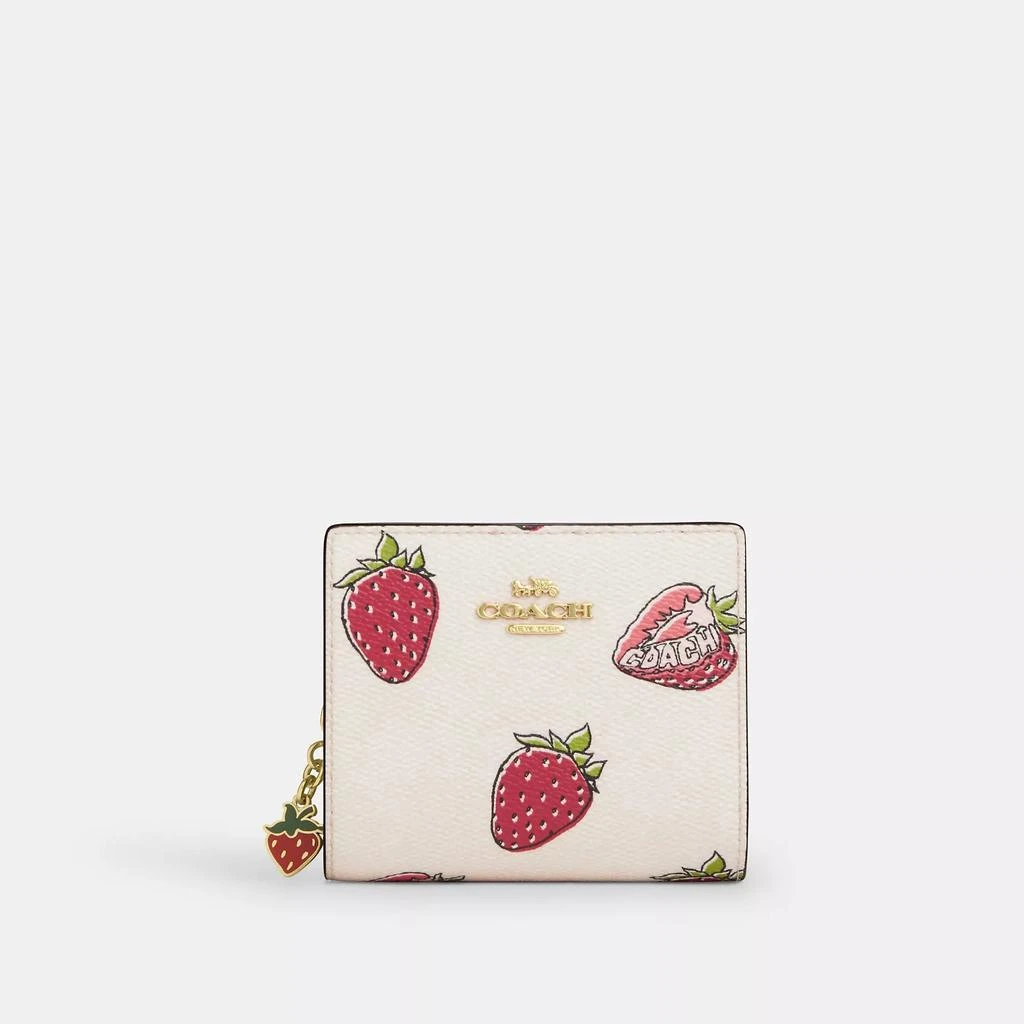 Coach Snap Wallet With Strawberry Print 1