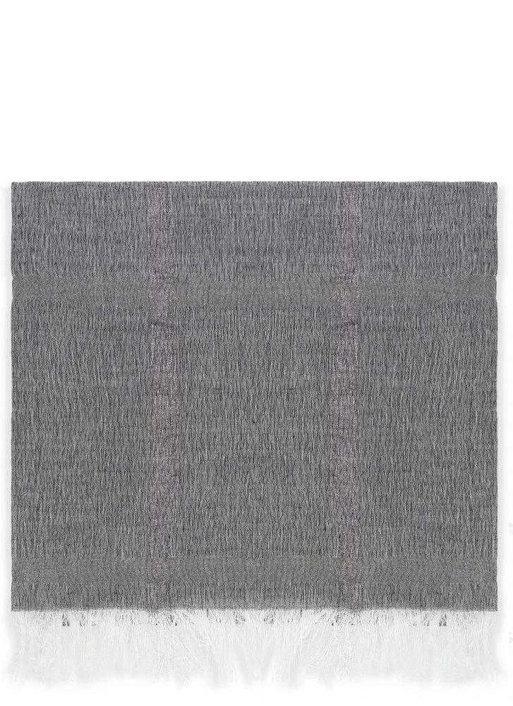 Panicale Panicale Lurex Pattern Fringed Scarf