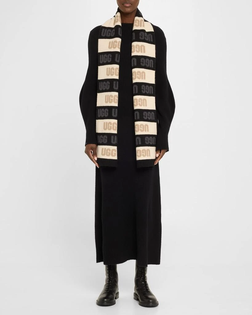 UGG Logo Graphic Striped Scarf 2