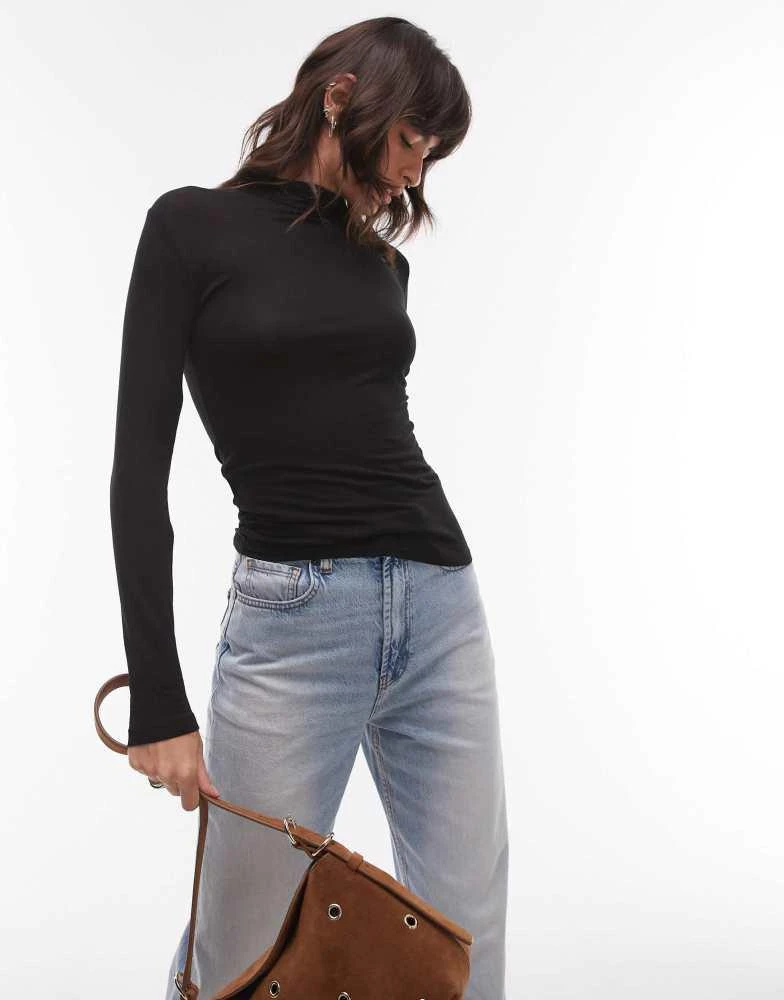 Mango Mango high neck second skin top in black 2