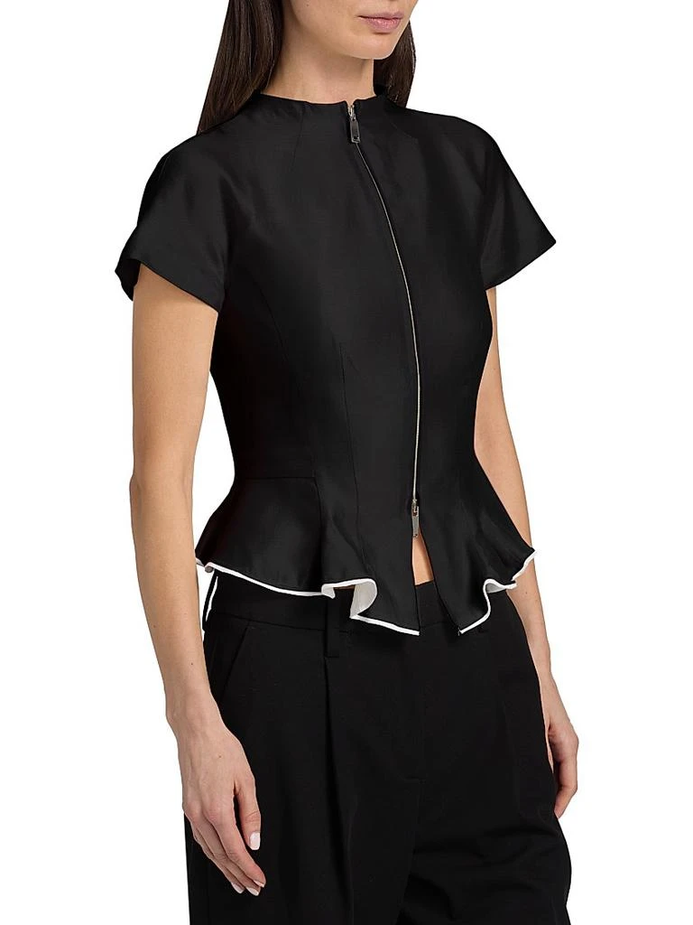 Staud Maelle Wool-Blend Peplum Top 4