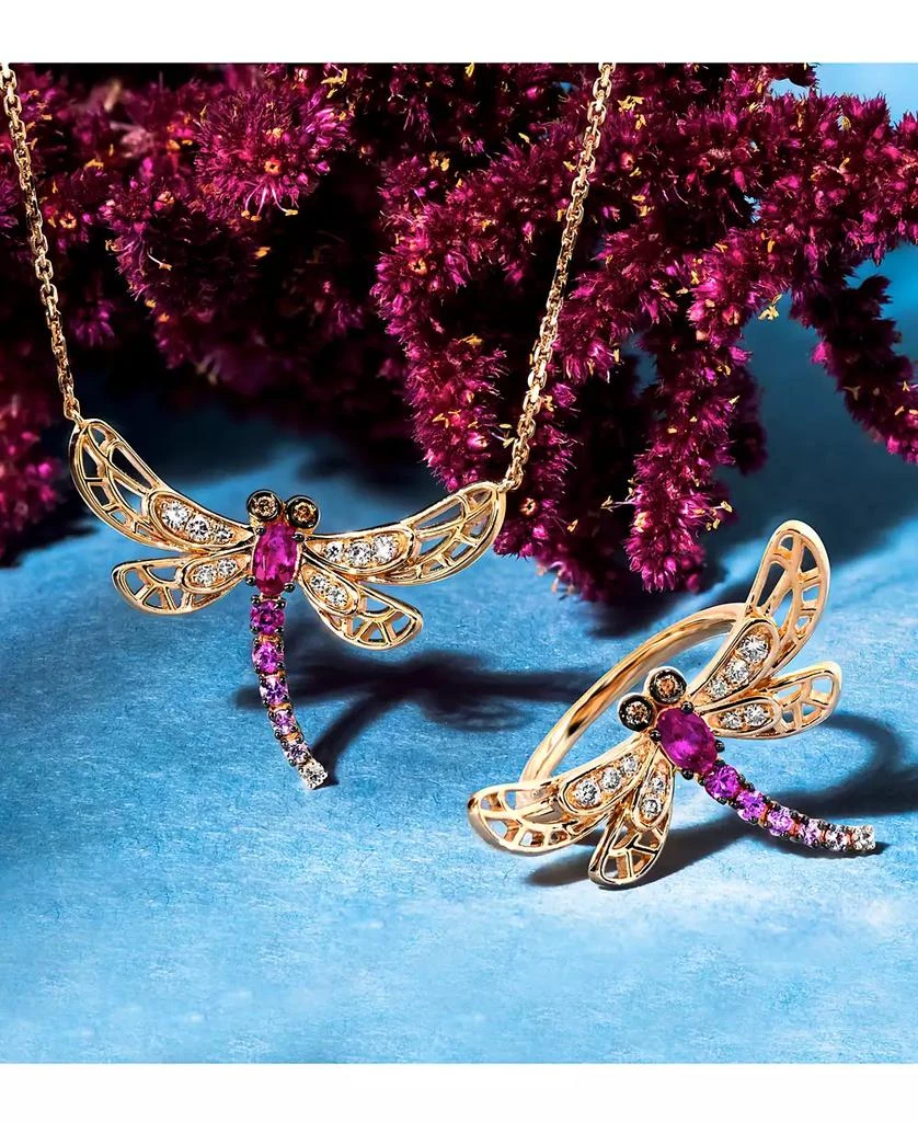 Le Vian Multi-Gemstone (3/8 ct. t.w.) 
Diamond (1/6 ct. t.w.) Dragonfly Ring in 14k Rose Gold 4