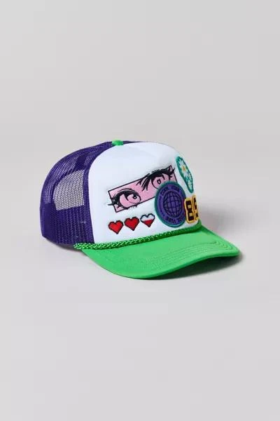 Urban Outfitters Digital World Embroidered Trucker Hat 1